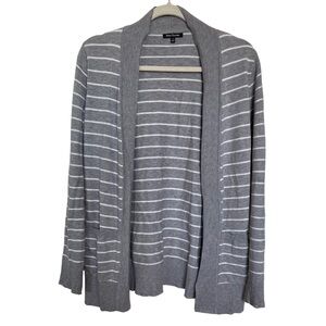 Pink Clover Gray and White Striped Cardigan
